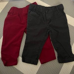 Two Pairs of Baby Boy Dress Pants Size 12 Months